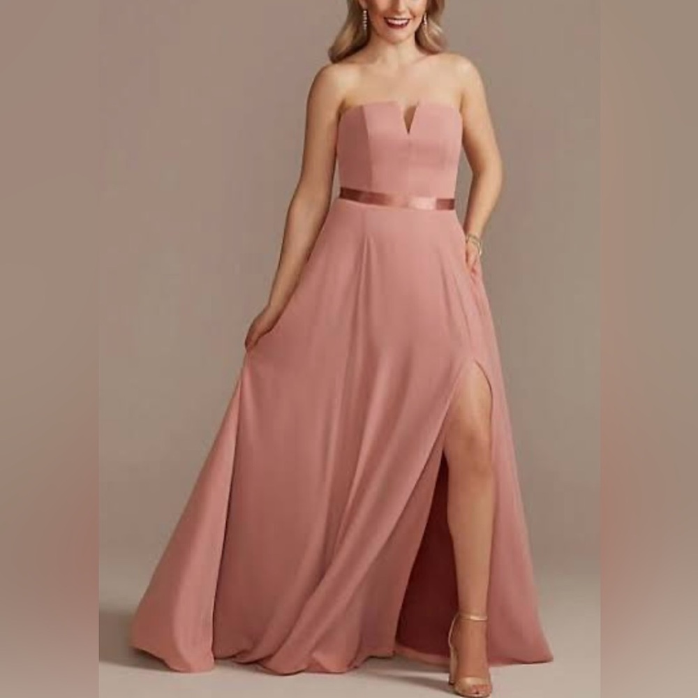 David’s Bridal GALINA SIGNATURE
Georgette V-Wire Bridesmaid Dress W/ Corset Back